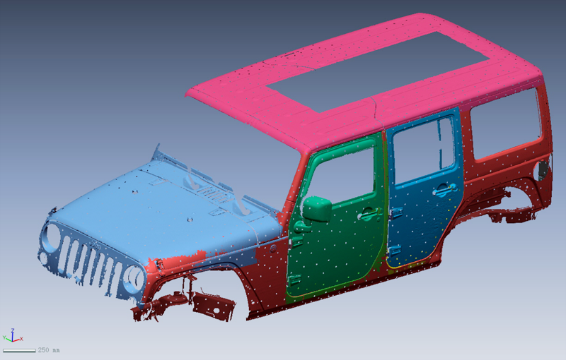 利用GREENSCAN針對(duì)吉普車(chē)外觀進(jìn)行逆向建模